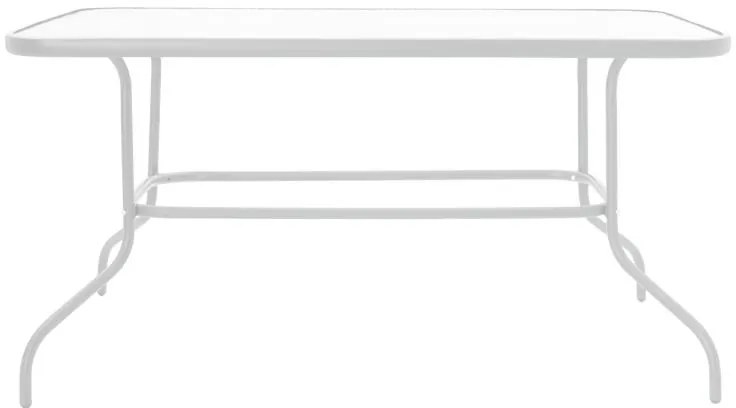 Τραπέζι Valor μέταλλο λευκό-γυαλί 140x80x70εκ 140x80x70 εκ.