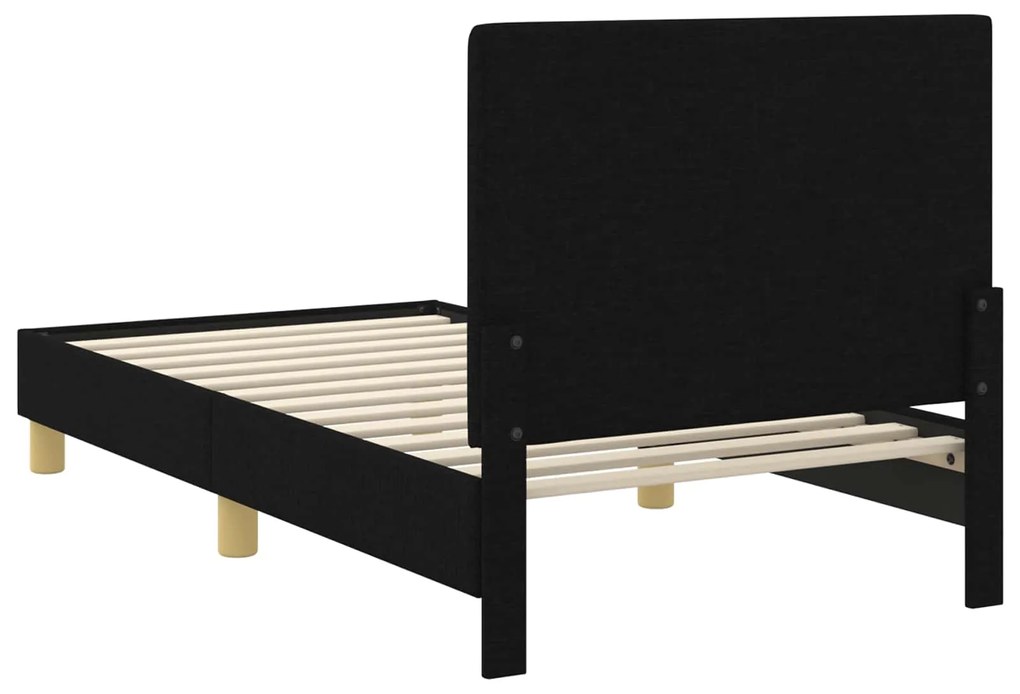 vidaXL Κρεβάτι Παιδικής Κρεβατοκάμαρας με Κεφαλάκι Μαύρο 80 x 160 cm