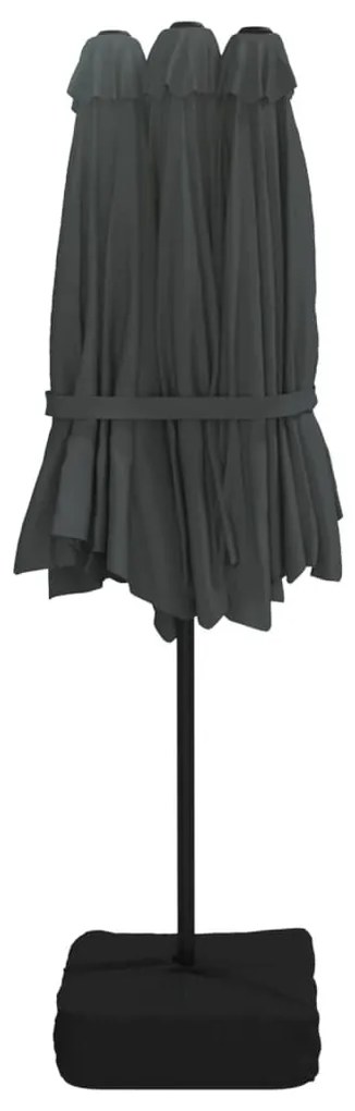 vidaXL Ομπρέλα με Διπλή Κορυφή Ανθρακί 449 x 265 εκ.