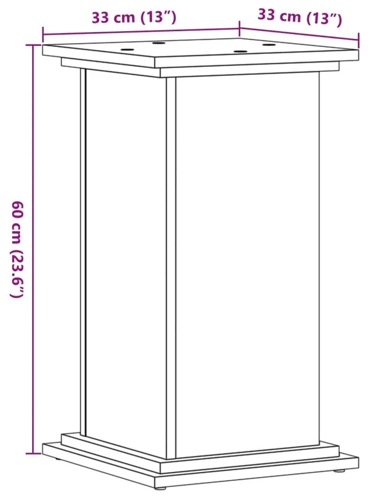 Βάσεις Φυτών Γκρι Sonoma 33x33x60 εκ. Επεξεργασμένο Ξύλο - Γκρι