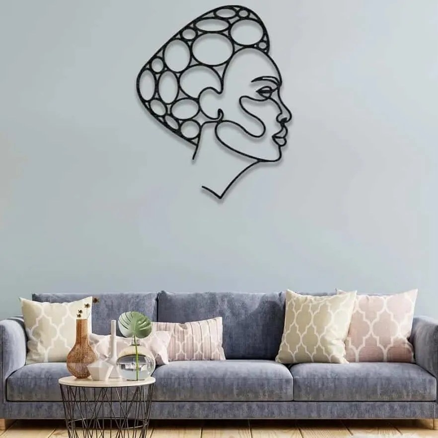 Intra απο ξύλο plywood 3mm-4mm πάχος – ξύλο καλλιτεχνικής διακόσμησης τοίχου από μεταλλικό τοίχο Αφρικανής Γυναίκας 40x45 cm INTRAVECTRY-MY555485