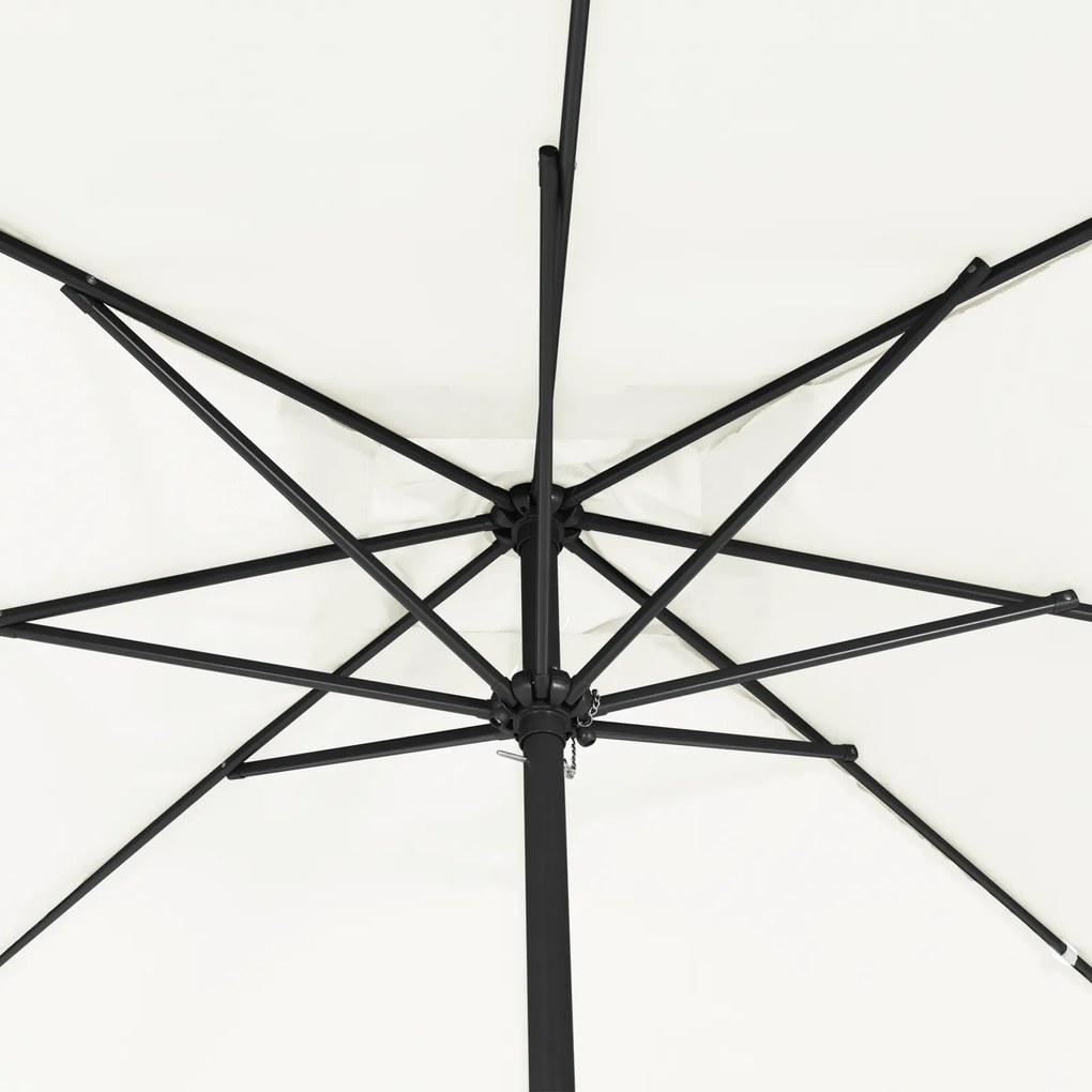 vidaXL Τετράγωνο Κήπος Παράσολα 295x245 cm Σαμπανί Λευκό