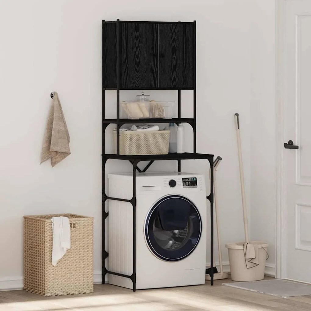 vidaXL Ντουλάπι πλυντηρίου Μαύρη δρυς 68 x 48.5 x 194 εκ