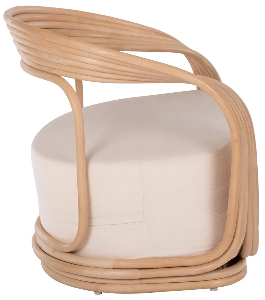 Πολυθρόνα DUCHESS C9478 Φυσικό Rattan με Εκρού Μαξιλάρι 81x59x70Y εκ. 81x59x70 εκ.