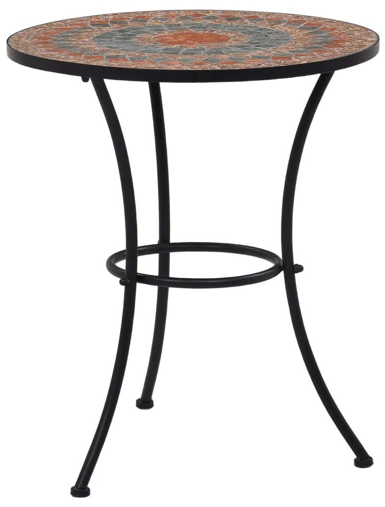 Τραπέζι Bistro «Μωσαϊκό» Πορτοκαλί/Γκρι 60 εκ. Κεραμικό
