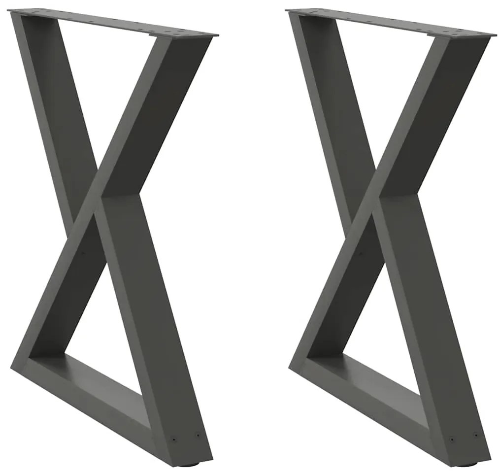 vidaXL Πόδια Τραπεζαρίας 2 τεμ. Ανθρακί 80x(72-73,3) εκ. Ατσάλι
