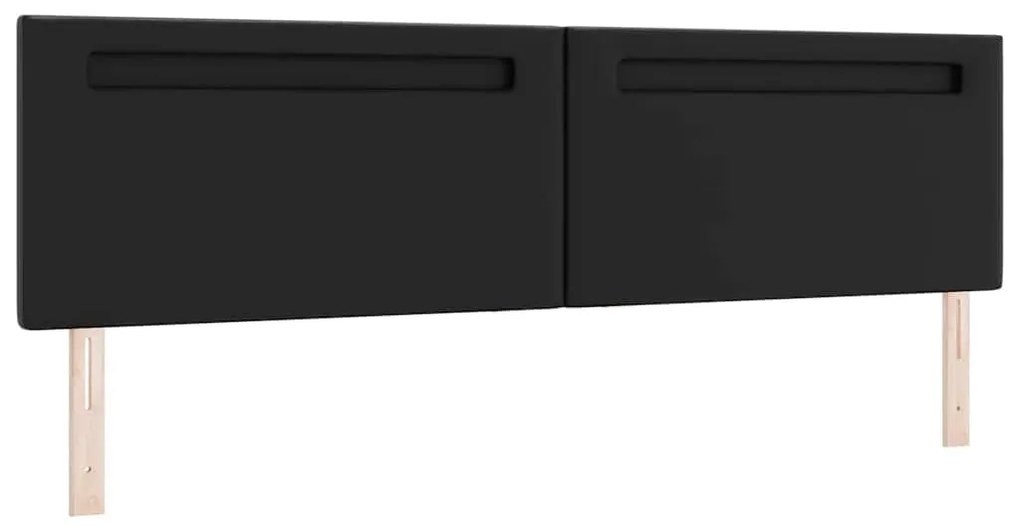vidaXL Κεφαλάρι Επιτοίχιο με κεφαλάρι Μαύρο 200 cm PVC