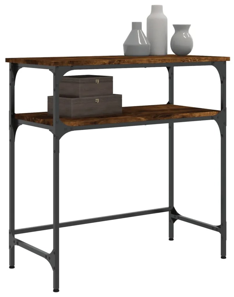 vidaXL Τραπέζι Κονσόλα Καπνιστή Δρυς 75x35,5x75 εκ. Επεξεργ. Ξύλο