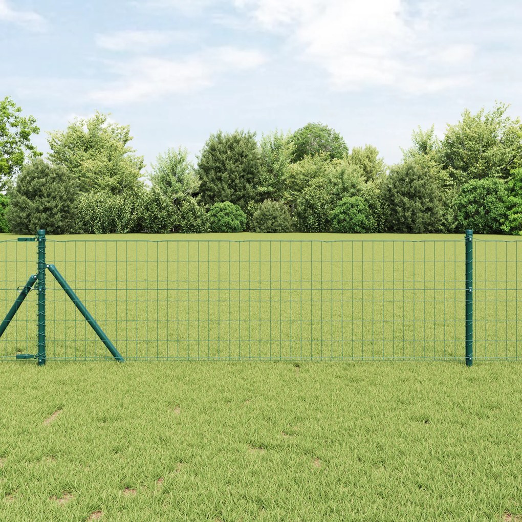 vidaXL Euro Fence με 7 Πόλους 0.8x10 μ Γαλβανισμένος Χάλυβας Πράσινος