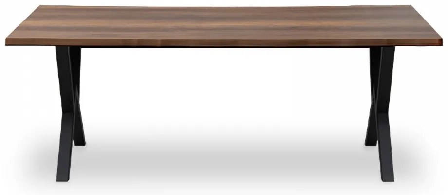 Τραπέζι &quot;KRISTA&quot; από MDF/μέταλλο σε χρώμα καρυδί/μαύρο 200x110x75