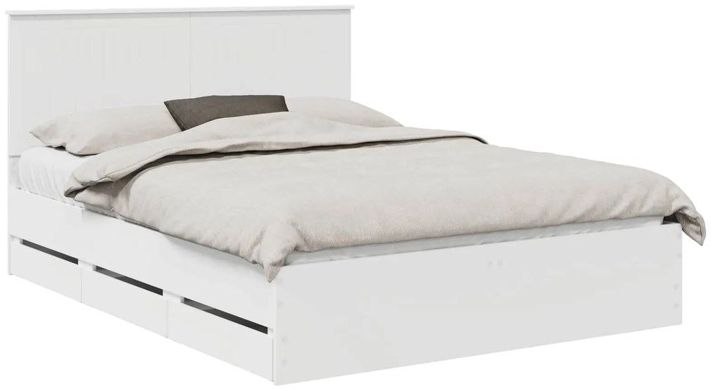 vidaXL Σκελετός Κρεβατιού Λευκό 150 x 200 cm Μηχανήματος Ξύλο