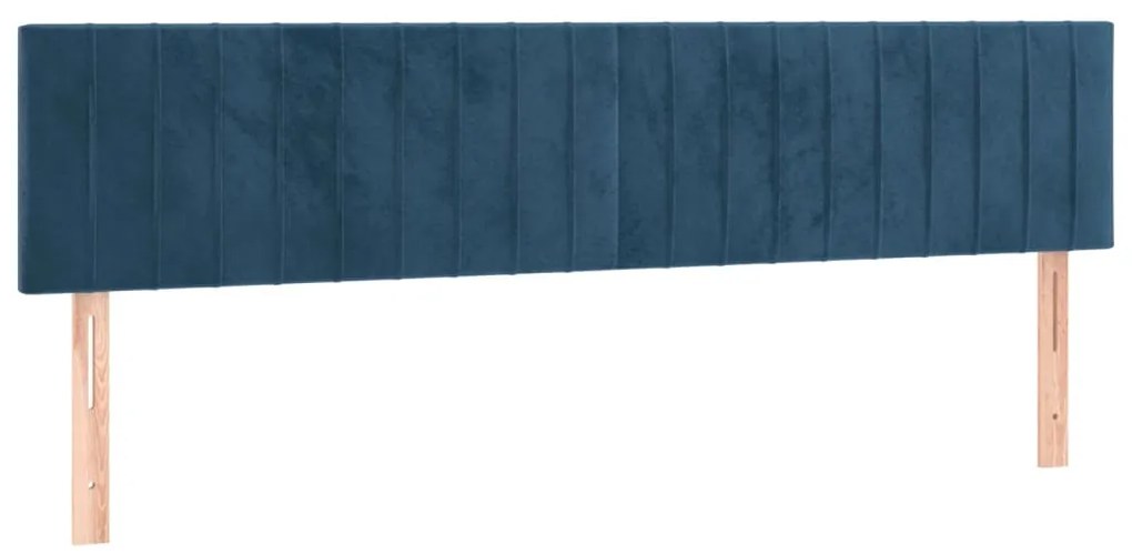 vidaXL Κεφαλάρι Κρεβατιού LED Σκούρο Μπλε 160x5x78/88 εκ. Βελούδινο