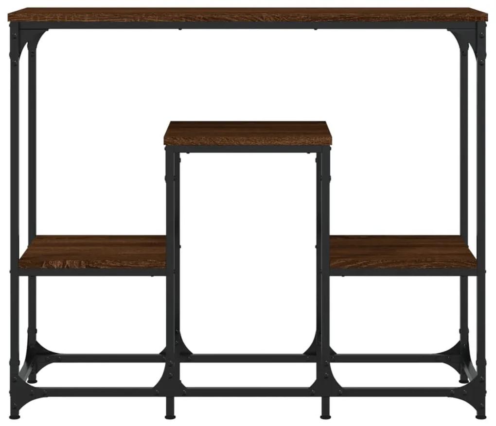Τραπέζι Κονσόλα Καφέ Δρυς 89,5x28x76 εκ. Επεξεργασμένο Ξύλο - Καφέ