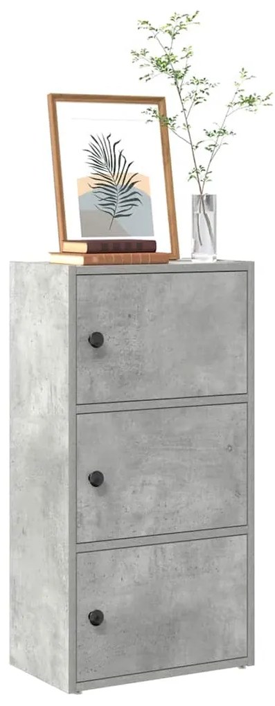 vidaXL Βιβλιοθήκη Γκρι Σκυροδέματος 40x24x77 εκ. Επεξεργ. Ξύλο
