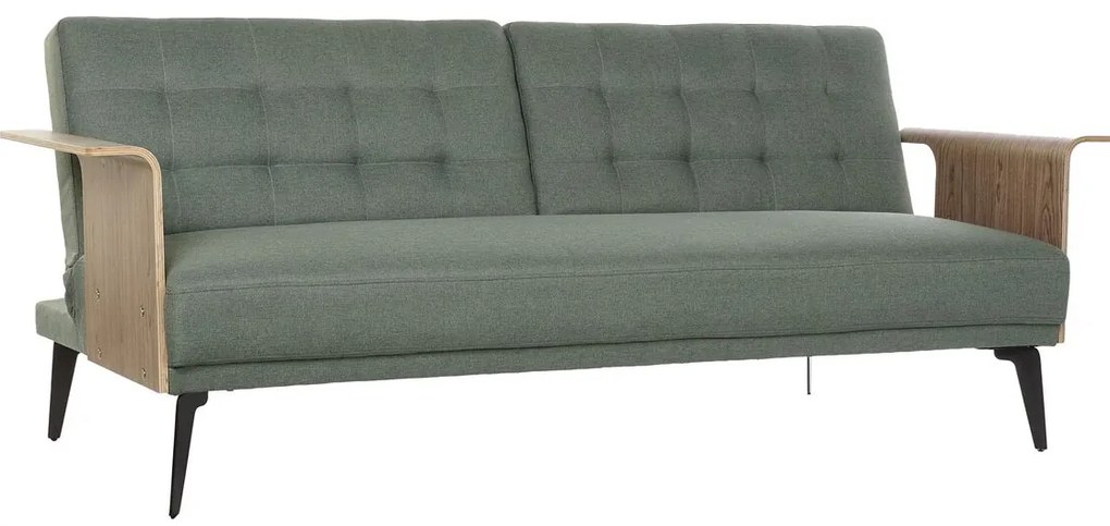 Καναπές-Κρεβάτι DKD Home Decor 203 x 87 x 81 cm Μαύρο Μέταλλο Καφέ Πράσινο
