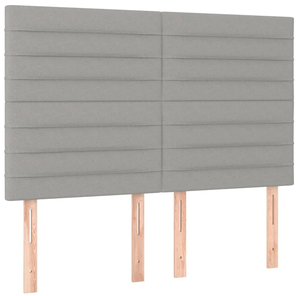 vidaXL Κρεβάτι Boxspring με Στρώμα &amp; LED Αν.Γκρι 140x190εκ. Υφασμάτινο