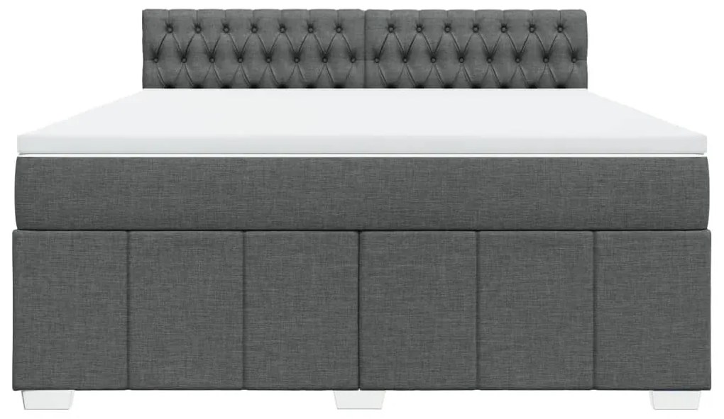 ΚΡΕΒΑΤΙ BOXSPRING ΜΕ ΣΤΡΩΜΑ ΣΚΟΥΡΟ ΓΚΡΙ 180X200 ΕΚ ΥΦΑΣΜΑΤΙΝ 3287155