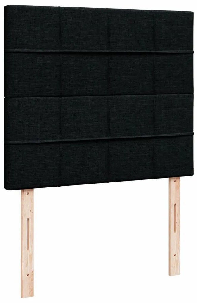 vidaXL Κρεβάτι Boxspring με Στρώμα Μαύρο 120x190 εκ. Υφασμάτινο