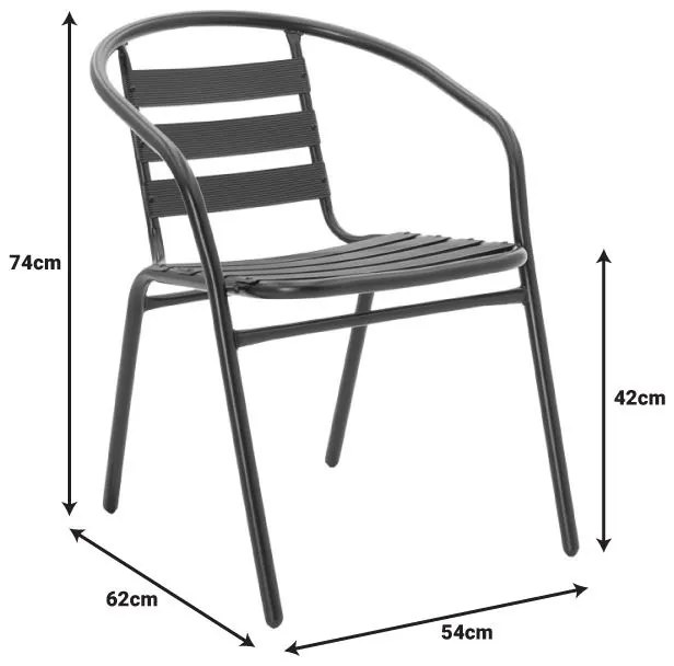 Σετ κήπου - Τραπεζαρία Vergo - Tade 3 τεμ. μαύρο μέταλλο Φ60x70 εκ. 60x60x70 εκ.