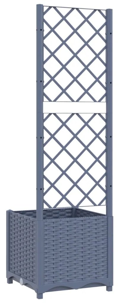 vidaXL Ζαρντινιέρα Κήπου με Καφασωτό Μπλε Γκρι 40x40x136 εκ. από PP