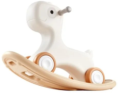 VEVOR 3 in 1 Rocking Horse for Toddlers 1-3 Years, Baby Rocking Horse with Detachable Balance Board and 4 Smooth Wheels, Support up to 80 lbs HDPE Material Kids Ride on Toy, 40° Swinging, White