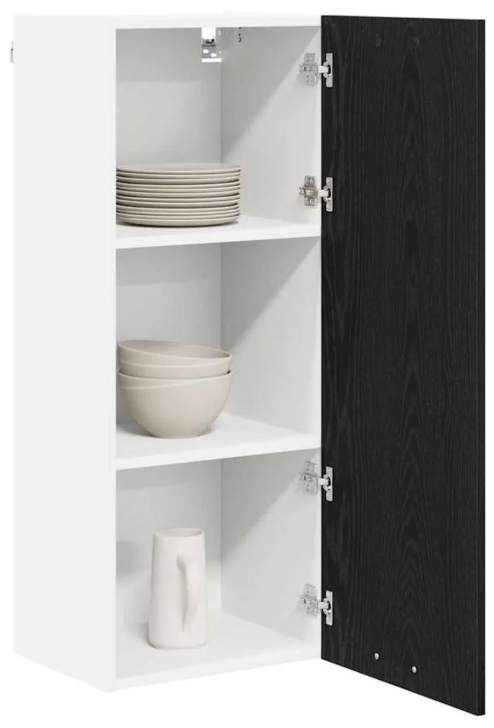 vidaXL Κρεμαστό ντουλάπι με αποθήκευση Μαύρη Οξυά 40 x 31 x 100 εκ.