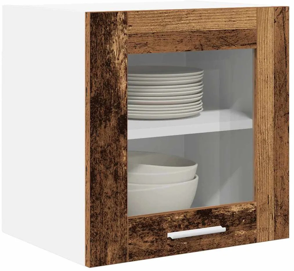 vidaXL Κρεμαστό ντουλάπι με πόρτα Riga Παλιό Ξύλο 40 x 31 x 40 εκ.