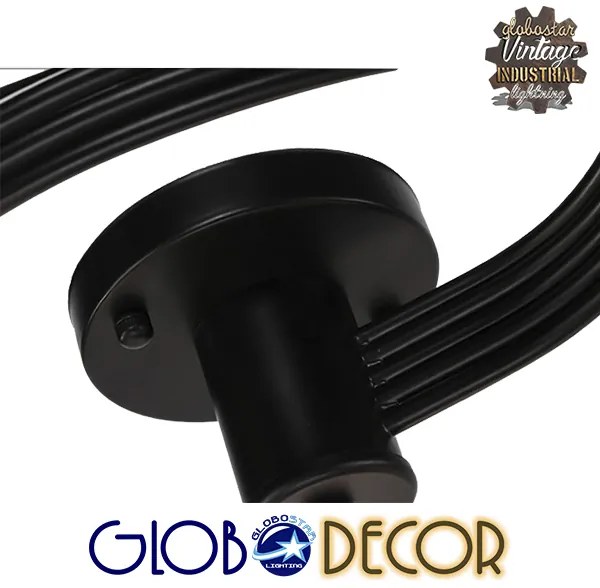 GloboStar SELINA 01090 Μοντέρνο Φωτιστικό Οροφής Πολύφωτο Μαύρο Μεταλλικό με Λευκό Γυαλί Φ63 x Y47cm - 01090