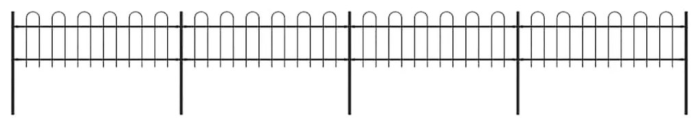 vidaXL Φράχτης Κήπου με Κορυφή από Ατσάλι 714,5x60 εκ. Μαύρος