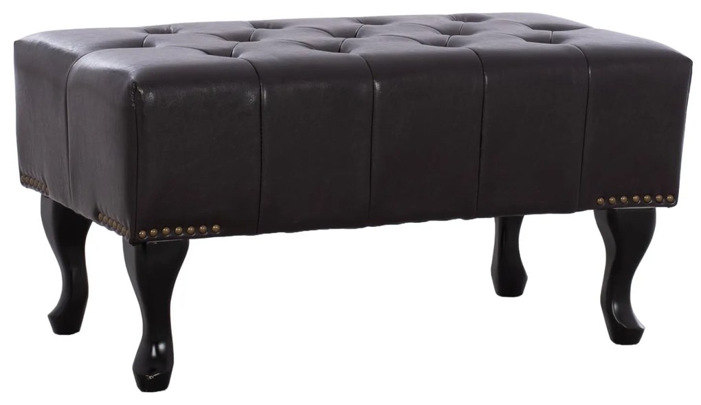 Ταμπουρέ Υποπόδιο ΕΜΜΑ τύπου CHESTERFIELD PU Σκούρο καφέ 80x44x39Y εκ. 80x44x39 εκ.