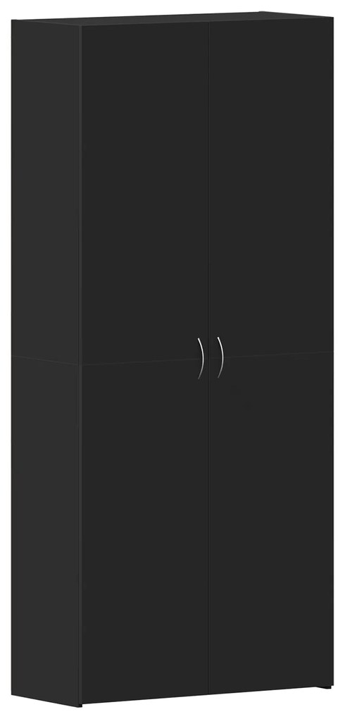 vidaXL Ντουλάπα Παπουτσιών Μαύρο 80 x 35.5 x 180 εκ Επεξεργασμένο ξύλο