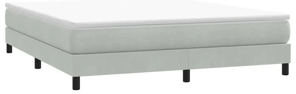 vidaXL Box Spring κρεβάτι χωρίς στρώμα ανοιχτό γκρι Βελούδινο