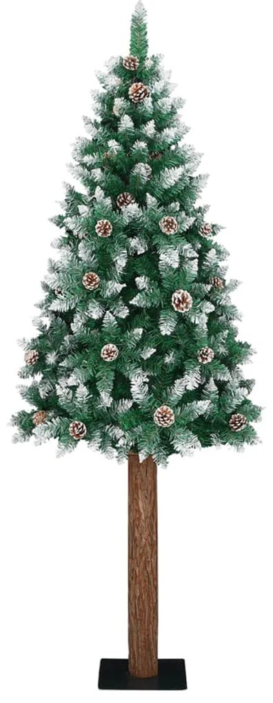 vidaXL Λεπτό Χριστουγεννιάτικο Δέντρο με 300 LEDs Πράσινο 210 εκ. PVC
