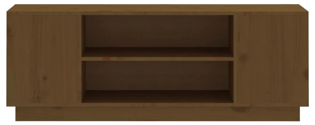vidaXL Έπιπλο Τηλεόρασης Καφέ Μελί 110x35x40,5εκ από Μασίφ Ξύλο Πεύκου