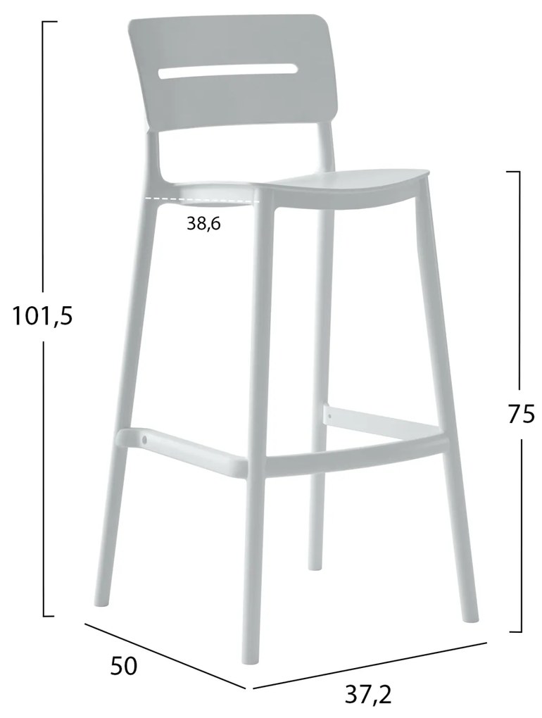 ΣΚΑΜΠΟ BAR ΠΟΛΥΠΡΟΠΥΛΕΝΙΟΥ SNOD2 HM6100.01 ΛΕΥΚΟ 37,2x50x101,5Υεκ. (1 Τεμμάχια)