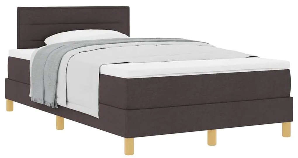 vidaXL Κρεβάτι box spring με στρώμα Σκούρο Καφέ 120 x 200 cm ύφασμα