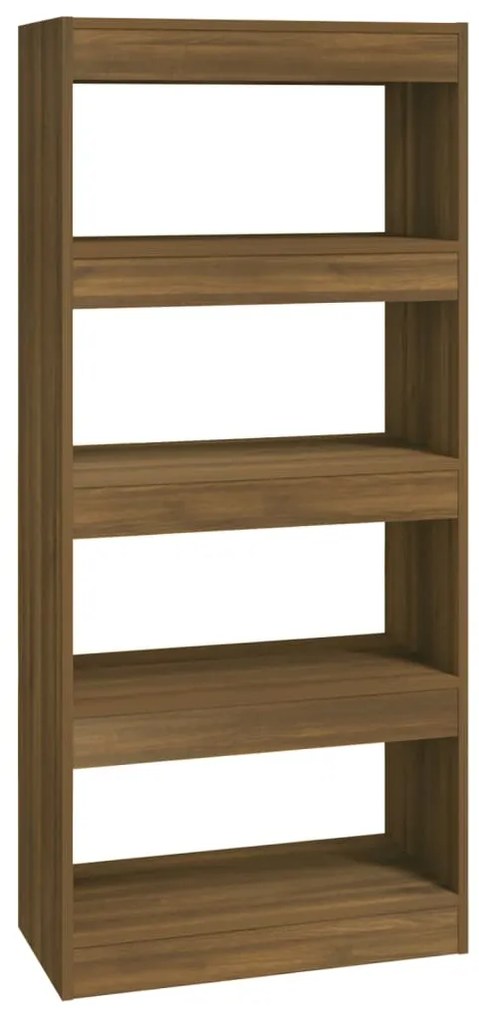 vidaXL Βιβλιοθήκη/Διαχωρ. Χώρου Καφέ Δρυς 60x30x135 εκ. Επεξεργ. Ξύλο
