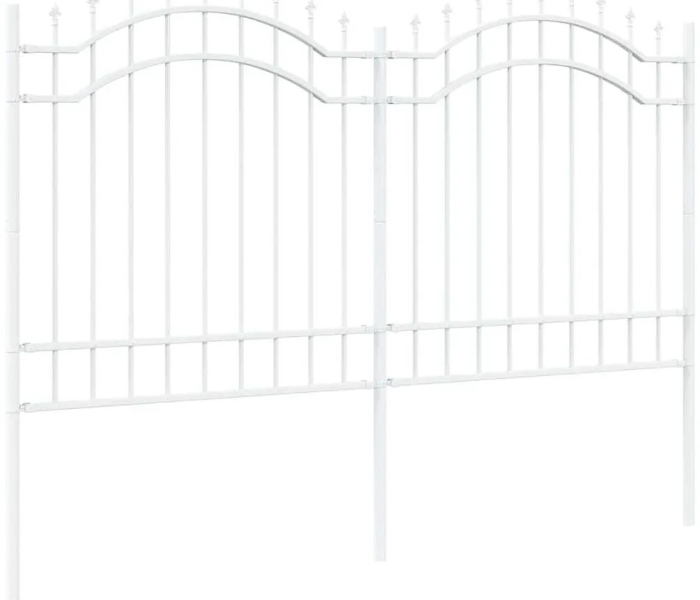 vidaXL Φράχτης Κήπου Λευκό 240 x 165 εκ. Ατσάλι με Επικάλυψη Πούδρας