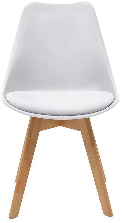 Καρέκλα Gaston PP-PU λευκό-φυσικό πόδι 43x51x75 εκ.