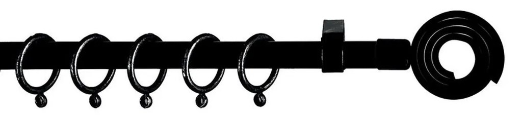 Κουρτινόξυλο Φ19mm Μονό Επεκτεινόμενο 120-210cm Με Άκρα Grace Black 790149