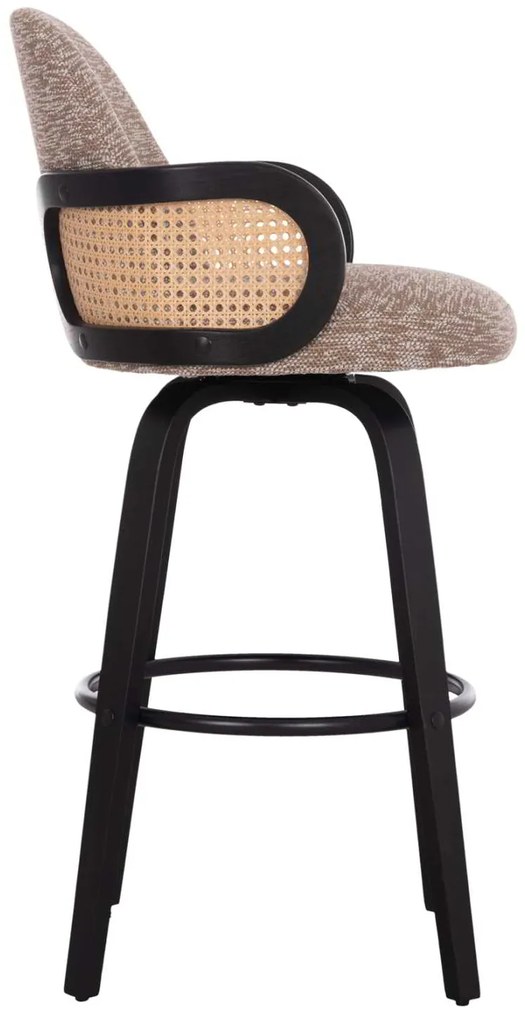 ΣΚΑΜΠΟ ΜΠΑΡ ΠΕΡΙΣΤΡΕΦΟΜΕΝΟ BECKER HM18251.03 PLYWOOD ΜΑΥΡΟ--ΚΑΦΕ ΥΦΑΣΜΑ 50x52x100Υ