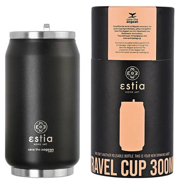 Θερμός Travel Cup Save The Aegean MidnightBlack 300ml