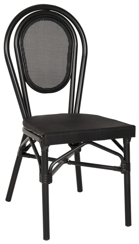 Καρέκλα TRENT C5052 Αλουμινίου Bamboo Look με Textline Μαύρη 45x57x88 εκ. 45x57x88 εκ.