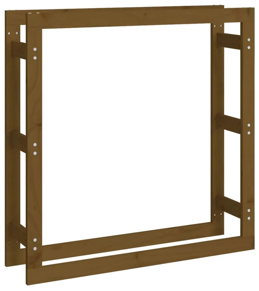 vidaXL Ραφιέρα Καυσόξυλων Καφέ Μελί 100x25x100 εκ.  Μασίφ Ξύλο Πεύκου