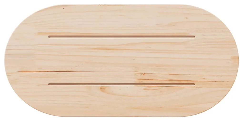 vidaXL Επιφάνεια Τραπεζιού Οβάλ Λευκή 70x35x2,5 εκ. Μασίφ Ξύλο Πεύκου