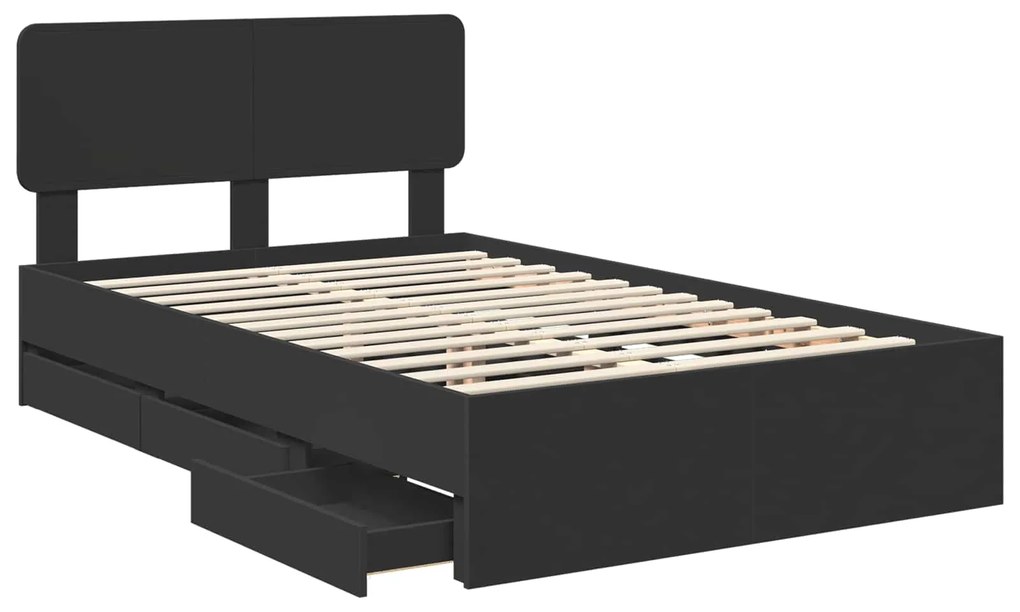 vidaXL Σκελετός Κρεβατιού Μαύρο 120 x 190 cm Μηχανήματος Ξύλο