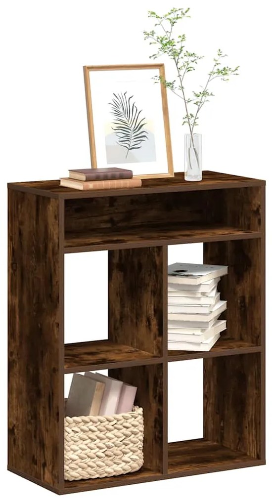 Βιβλιοθήκη Καπνιστή Δρυς 66x31x80 εκ. από Επεξεργασμένο Ξύλο