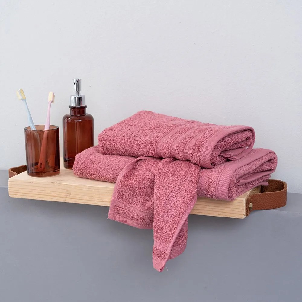 Πετσέτα Beren Rose Palamaiki Προσώπου 50x100cm 100% Cotton