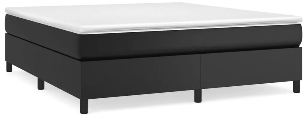 vidaXL Σκελετός Κρεβατιού με Ελατήρια Μαύρο 180x200 εκ. από Συνθετικό Δέρμα