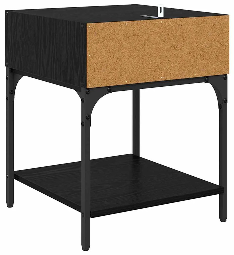 vidaXL Κομοδίνο Μαύρη Οξυά 40 x 40 x 50 cm Επεξεργασμένο ξύλο